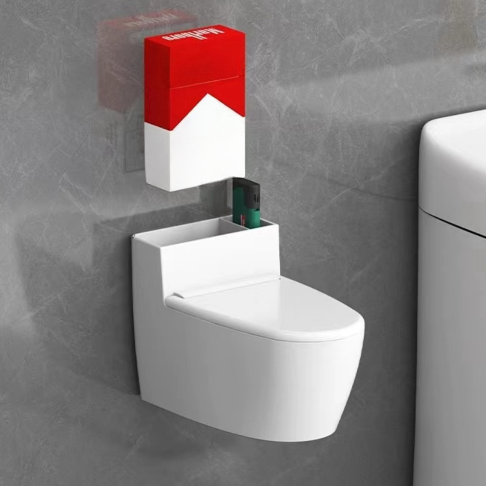 Praktische Toilette Badezimmer Wandmontage Aschenbecher Edelstahl  Aschenbecherhalter für Home Office