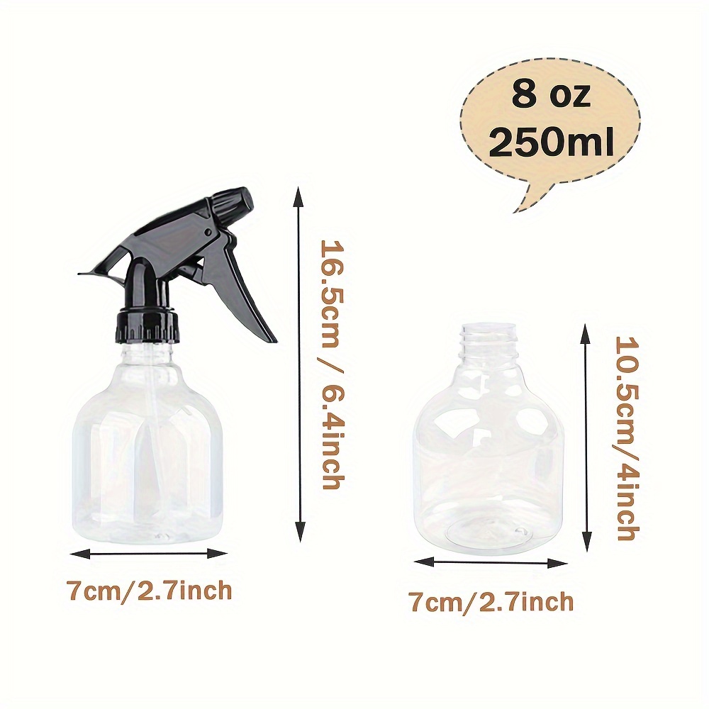 8 Pack, 8oz Empty Clear Plastic Spray Bottles with Trigger Sprayers, Fine  Mist Adjustable Nozzle for