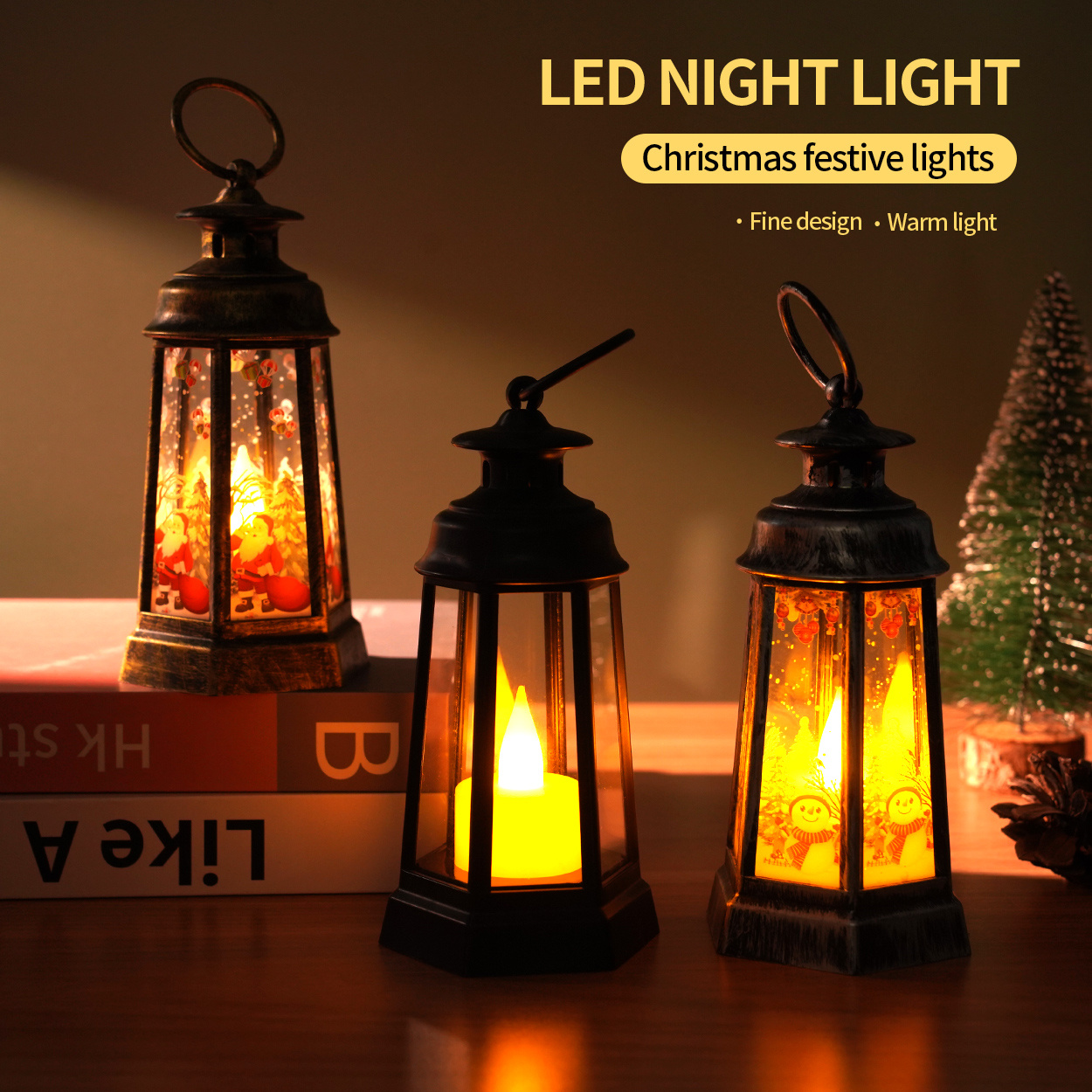 1pc Décoration De Noël LED Vent Lanterne Lampe Mini Vent - Temu Canada