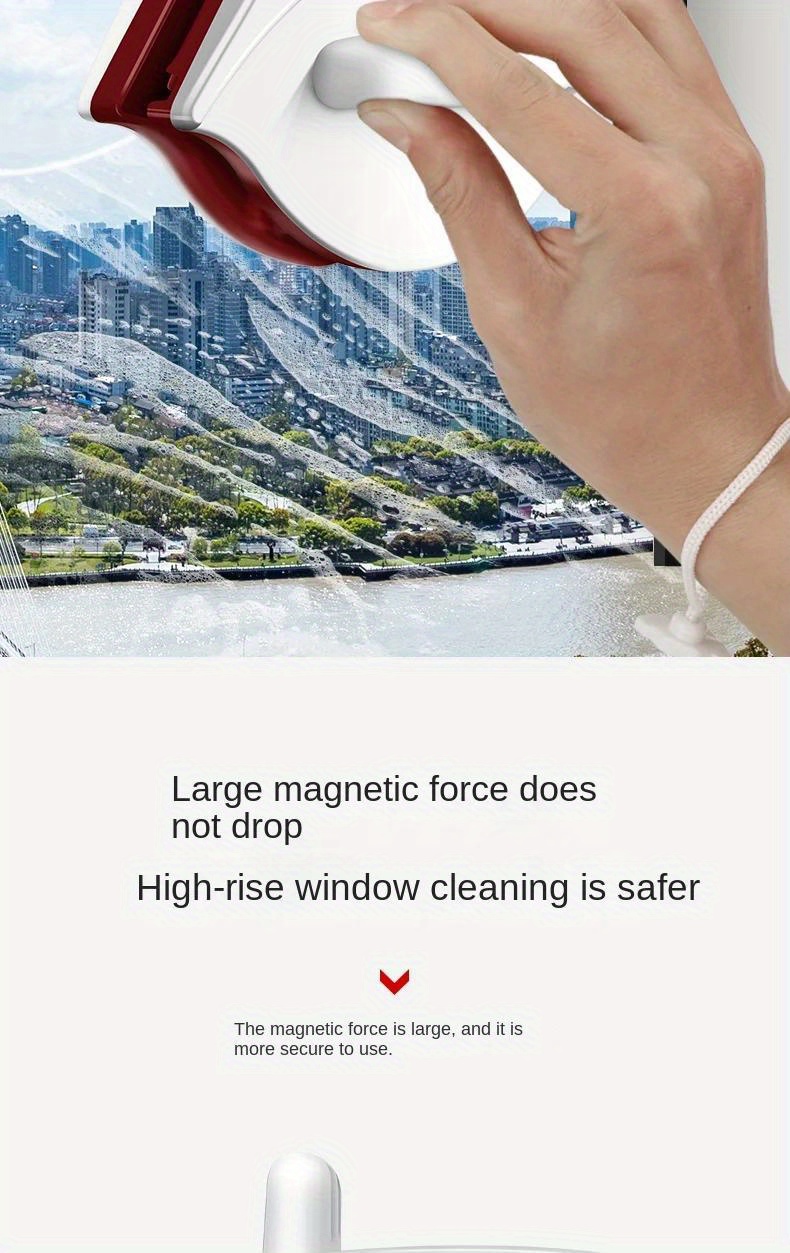 Household Magnetic Window Cleaner With Safety Rope, Double-sided Triangle Magnetic  Glass Wiper, High-rise Window Cleaning Tool, Strong Magnetic Glass Cleaner,  Safe And Practical, Cleaning Supplies, Household Gadgets, Ready For School  - Temu