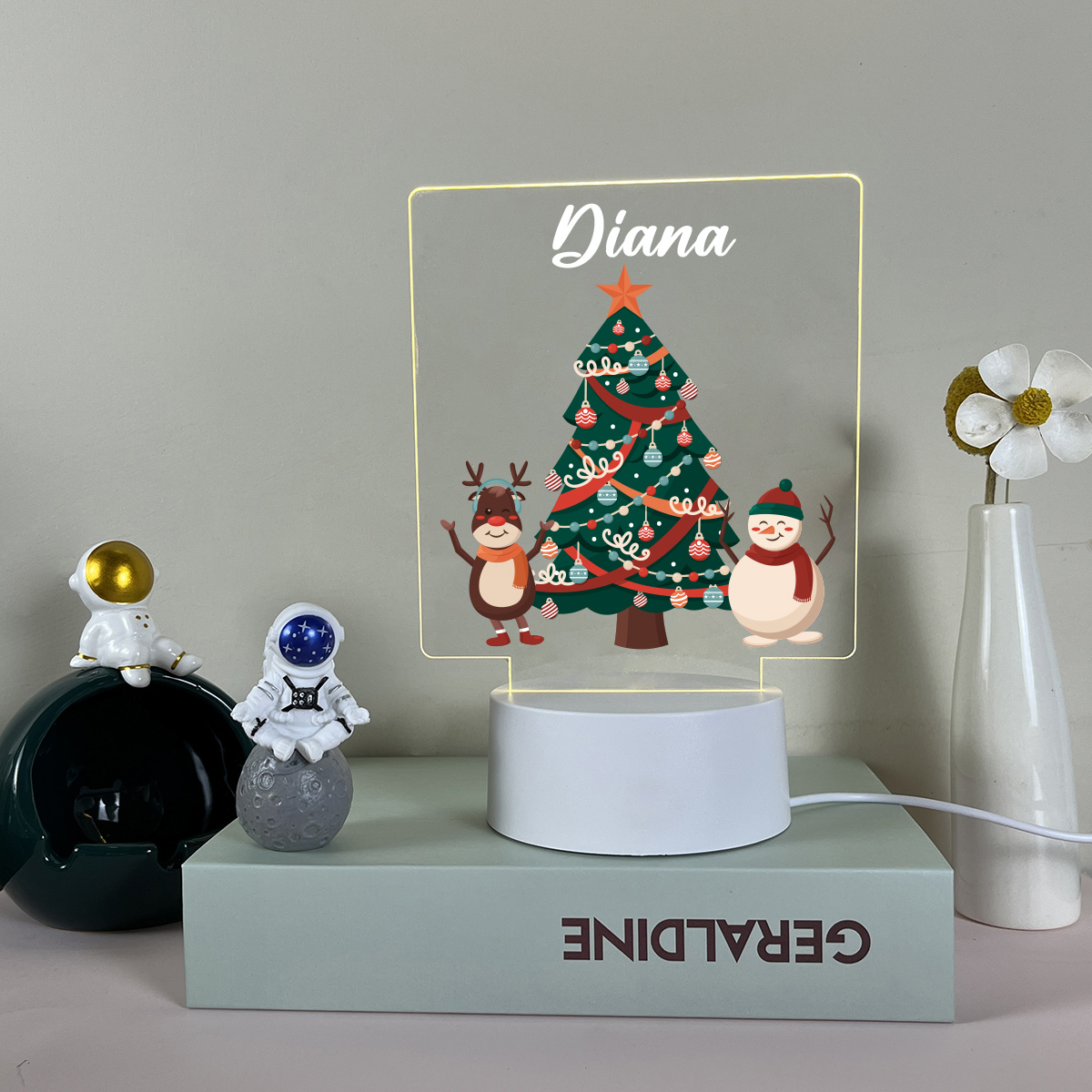 Veilleuse 3D personnalisée Cadeau pour enfants Cadeau personnalisé Lampe de  bureau -  France