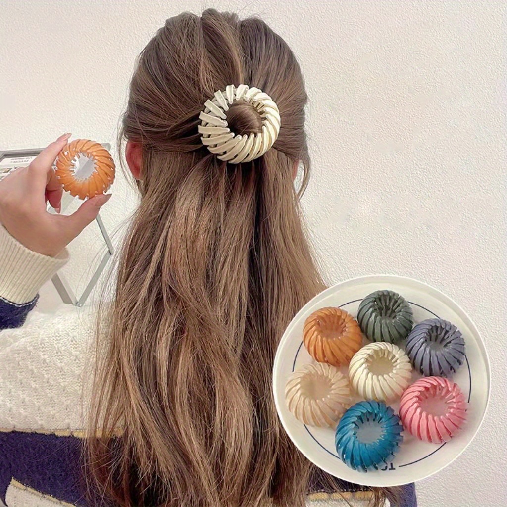 4 pinzas para el pelo de nido de pájaro, hebillas de horquilla, soporte de  cola de caballo extensible, accesorios para el cabello, pinzas para el