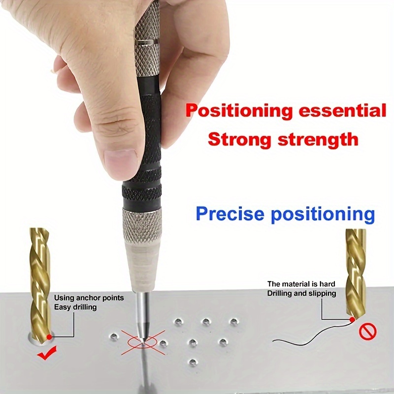 Super Strong Alloy Tungsten Steel Tip Automatic Center Punch - Temu