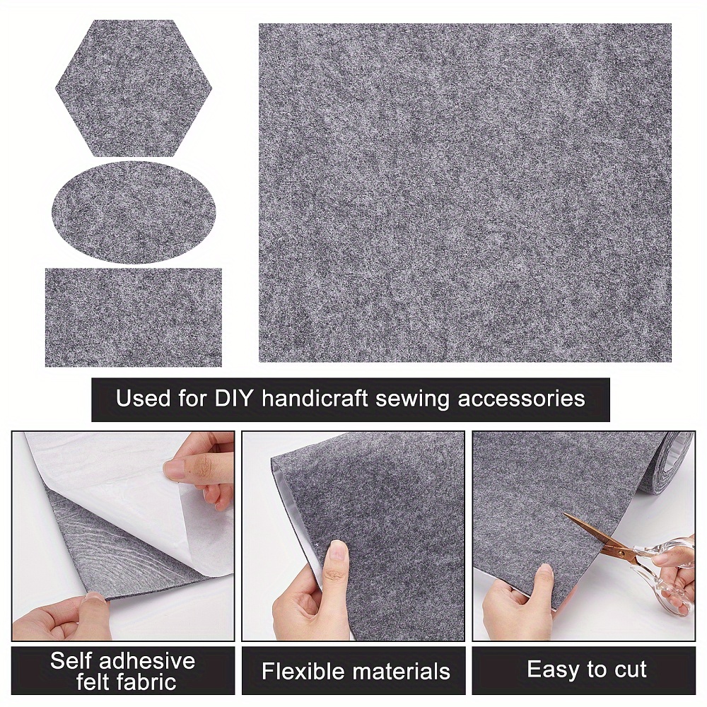1Sheet Adhesive Felt Fabric Large Adhesive Felt Shelf Liner Pad Black  Sticky Back Roll