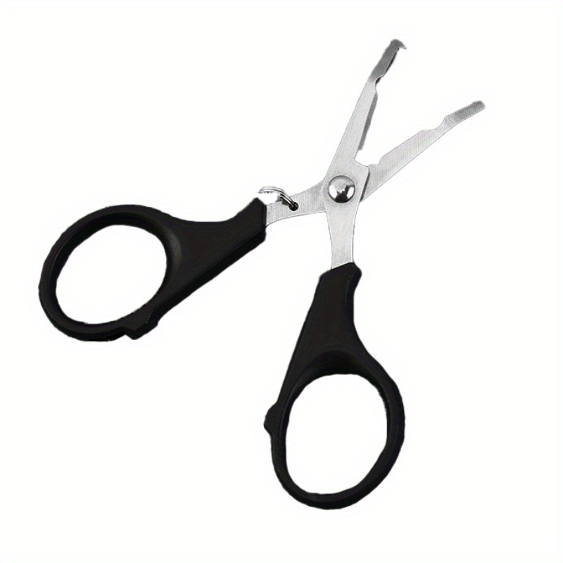 Fishing Lure Pe Line Small Scissors Set, Stainless Steel Titanium Color  Fishing Line Cutter With Retractable Badge Reel