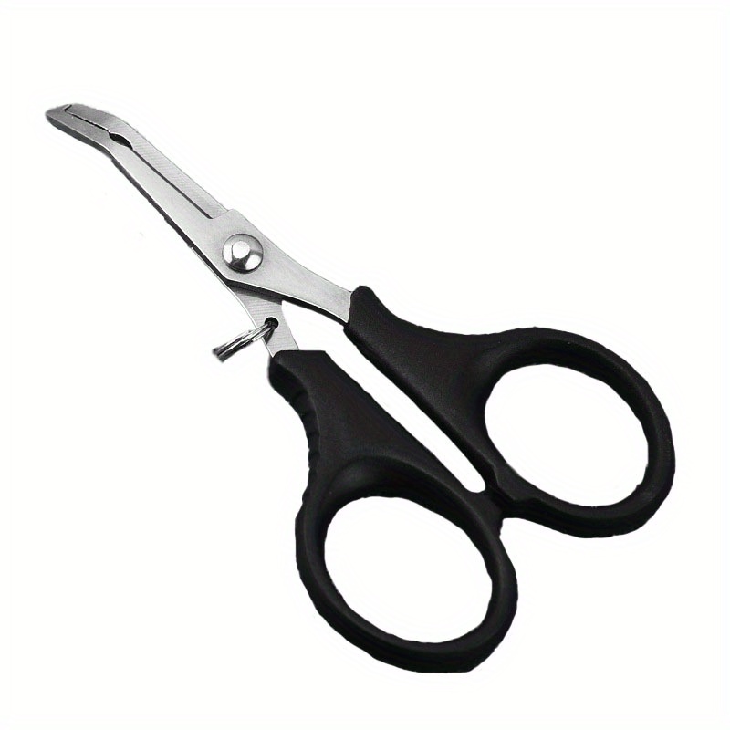 Fishing Lure Pe Line Small Scissors Set, Stainless Steel Titanium Color  Fishing Line Cutter With Retractable Badge Reel