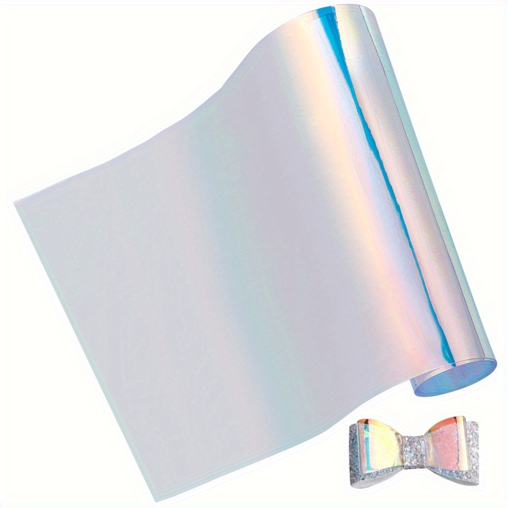 Laser Iridescent Holographic Film Clear Transparent Pvc Fabric Laser  Rainbow Shiny Vinyl Material Bow Craft Bag