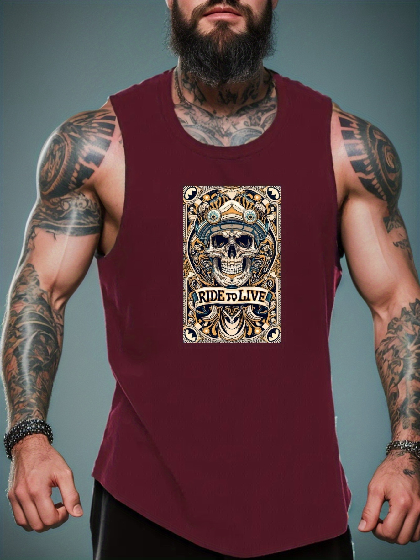 live Fit' Print A-shirt Tanks, Sleeveless Tank Top, Active Undershirts -  Temu