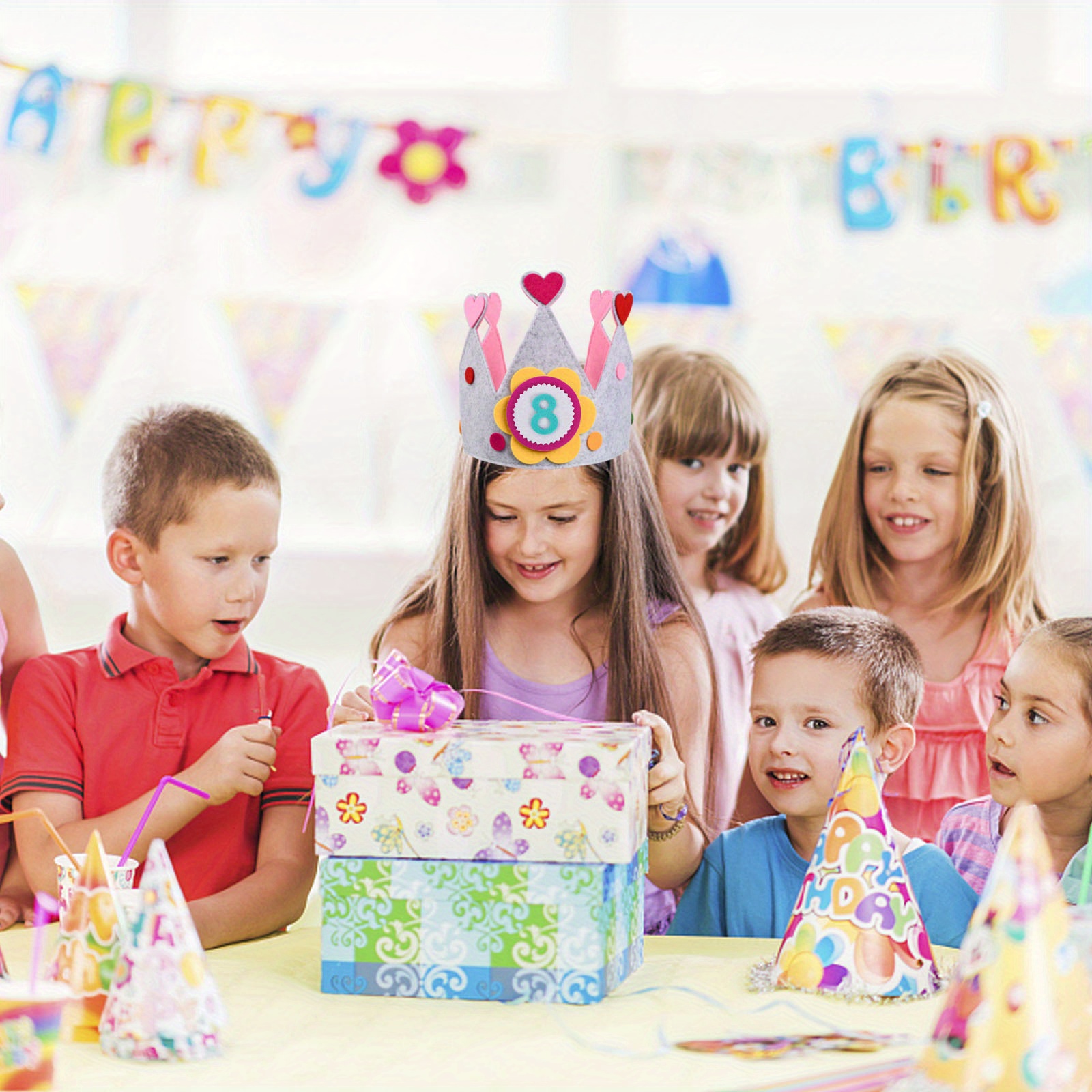 1 Set, Cappello Corona Di Compleanno Per Bambini, Corona Decorativa In  Feltro, Corona Di Compleanno In Tessuto Per Bambini, Accessorio Di  Decorazione