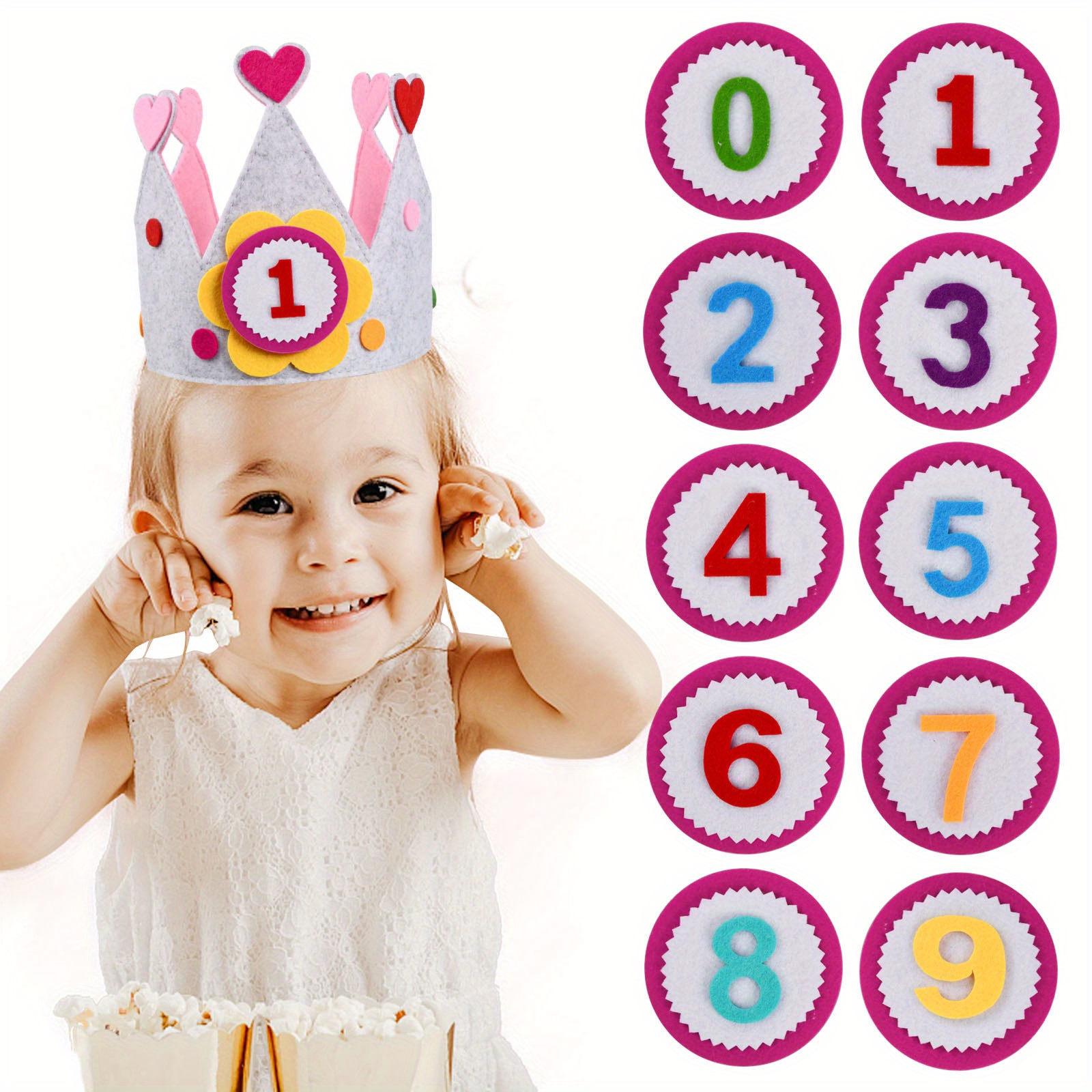 1 Set, Cappello Corona Di Compleanno Per Bambini, Corona Decorativa In  Feltro, Corona Di Compleanno In Tessuto Per Bambini, Accessorio Di  Decorazione