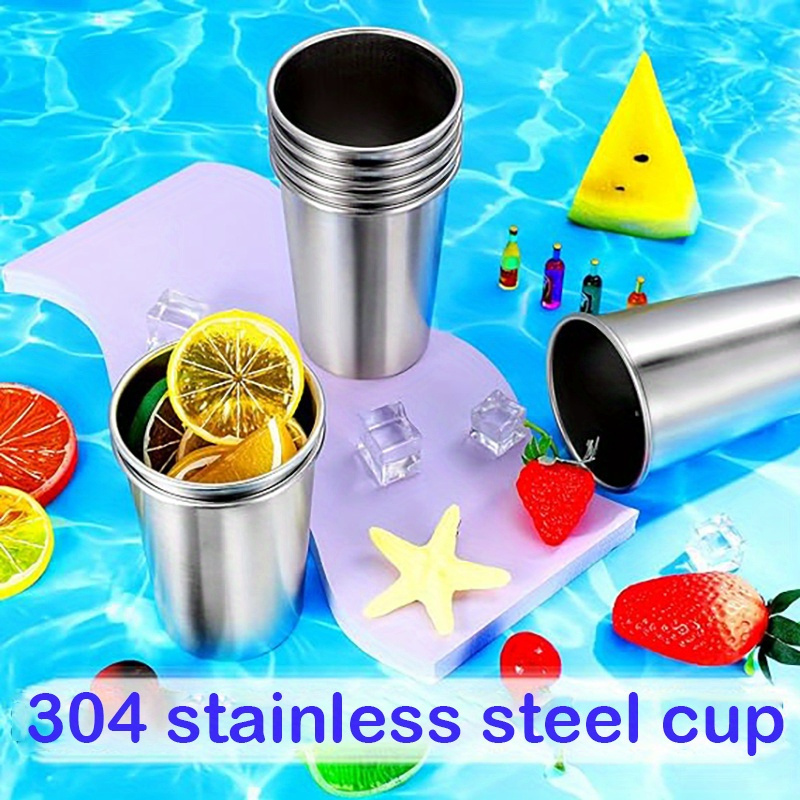 1Pcs 500ML Stainless Steel Cups 16oz Tumbler Pint Glasses Metal