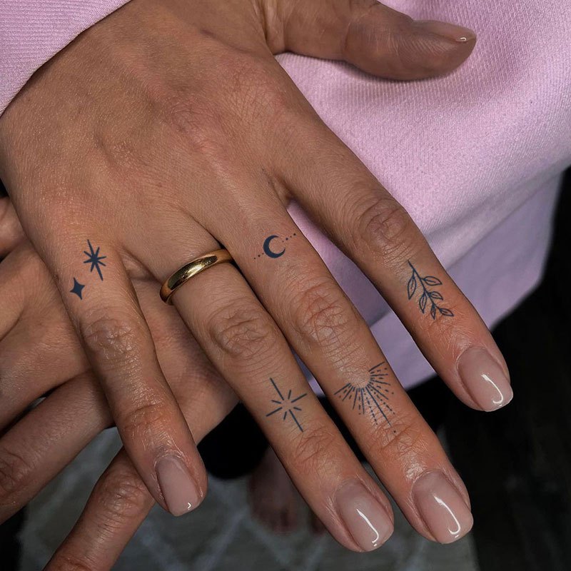 1 Sheet Herbal Finger Tattoo Sticker Waterproof And Long-lasting Temporary Tattoo