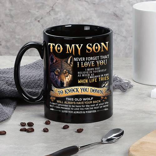 item picture 1pc mug ceramic cup 11oz 325ml funny gift microwave safe birthday gift holiday gift fathers day gift thanksgiving gift birthday gift for son mothers day gift english german wolf head mug or home decor mug party favors