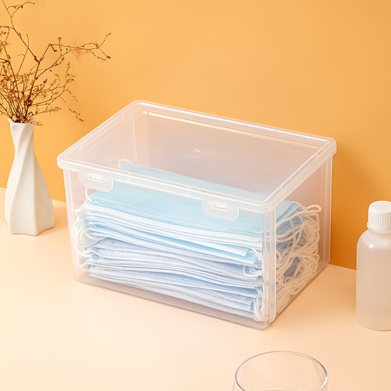 Transparent Storage Box Flip top Design Clear Storage - Temu