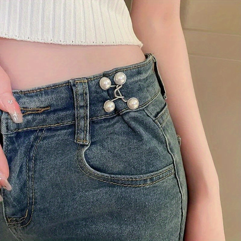 2pcs Tighten Waist Button Skirt Pants Jeans Adjustable Waist Clip Metal  Pins Clothing Accessories DIY Detachable Waist Button