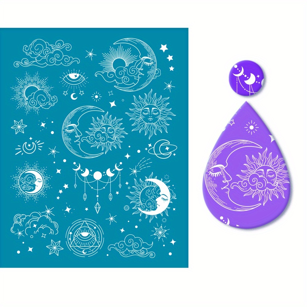 1pc Silk Screen Printing Stencil, Moon Pattern Non-Adhesive Silk Screen  Printing Stencil, Reusable Washable Clay Stencils, Mesh Transfer Stencils  For