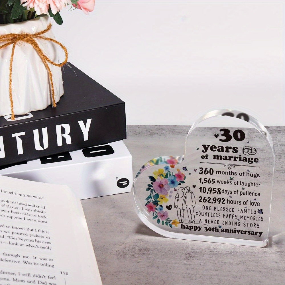 30th Anniversary Marriage Gifts for Couple 30 Years Happy Anniversary  Keepsak