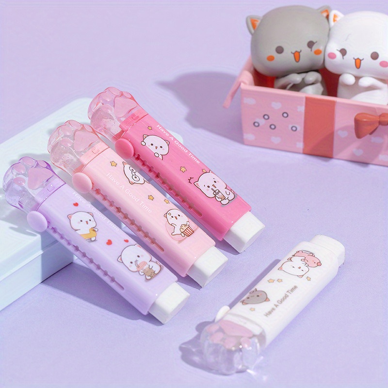 Cute Kawaii Cartoon Erasers Retractable Erasers For - Temu