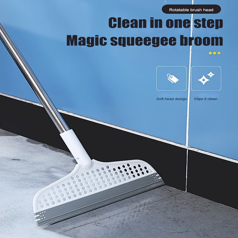 Magic Silicone Broom Lengthen Floor Cleaning Squeegee Pet Hair Dust Brooms  Bathroom Floor Wiper Household Cleaning Tools - Temu