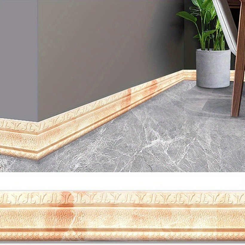 Bordüre Boden Sockelleiste Line Gold Textur PVC Wand Aufkleber Selbstklebend