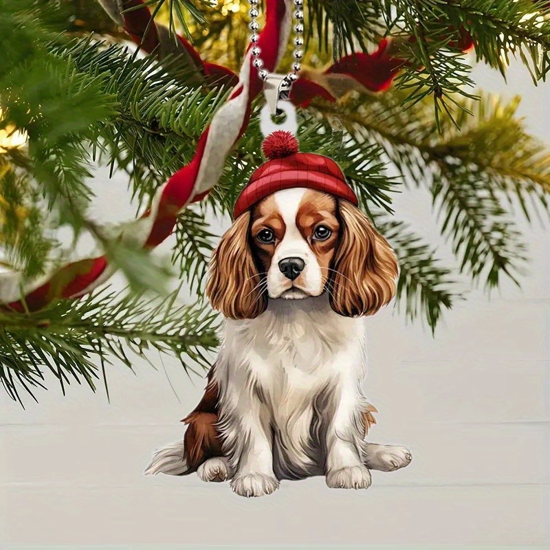 2D Weihnachten Niedlicher Hund Anhänger Acryl Dekorative - Temu Germany