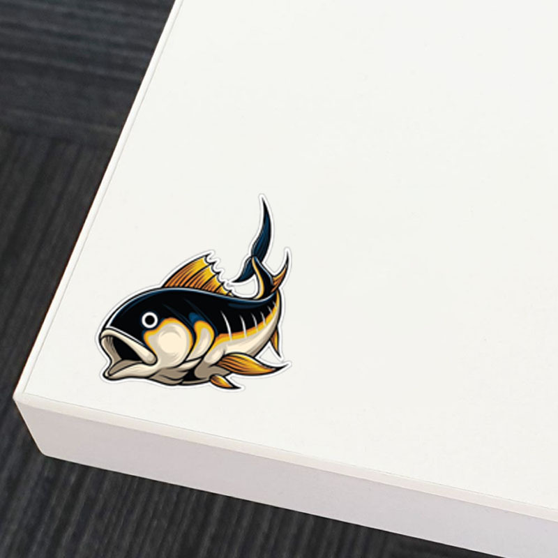 Yellowfin Tuna - Fish Decal Fishing Tackle Box Bumper Sticker 5in