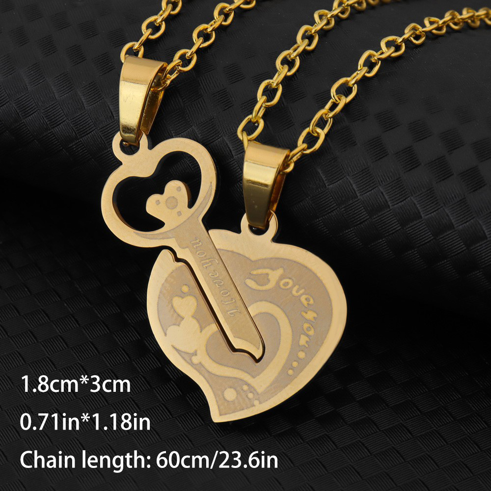 2pcs Necklaces Stainless Chain Padlock Pendant Necklace Chain Link Jewelry  Gift For Men - Temu