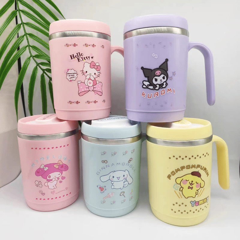 Kawaii Korean Cold Coffee Cups Cat Thermal Cup Stainless Steel