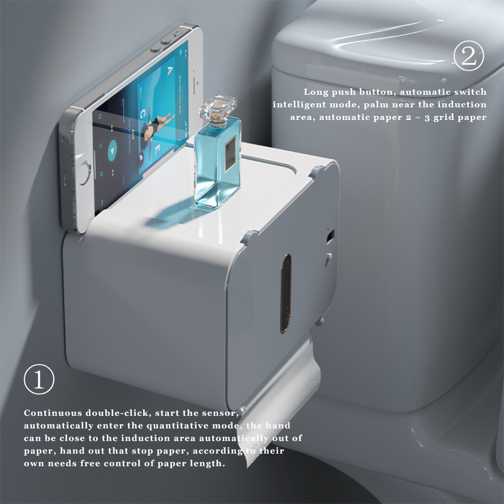 Intelligent Bathroom Kitchen Paper Towel Box, Punch-free Automatic