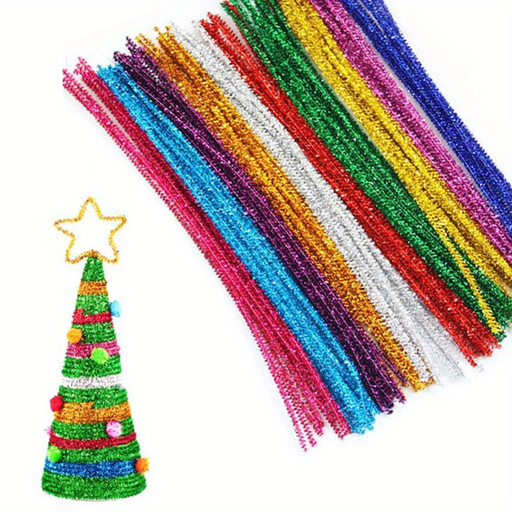  100 Pieces Pipe Cleaners Chenille Stem, Glitter Gold Craft Pipe  Cleaners,DIY Craft Fuzzy Sticks,Pipe Cleaners Bulk for Creative Handmade  DIY Art Craft and Crafts Project Decoration Supplie : Health & Household