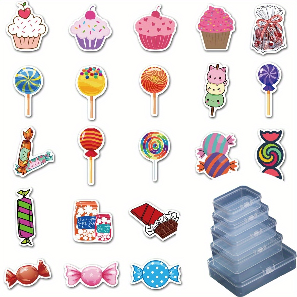 50pcs Cartoon Candy Shaped Pink Stickers