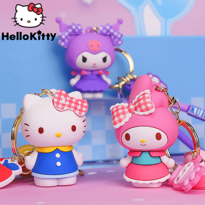 1PC Cute Kawaii Sanrio Hello Kitty Keychain Adorable Keychain Keyring Key  Purse Handbag Car Charms Accessories