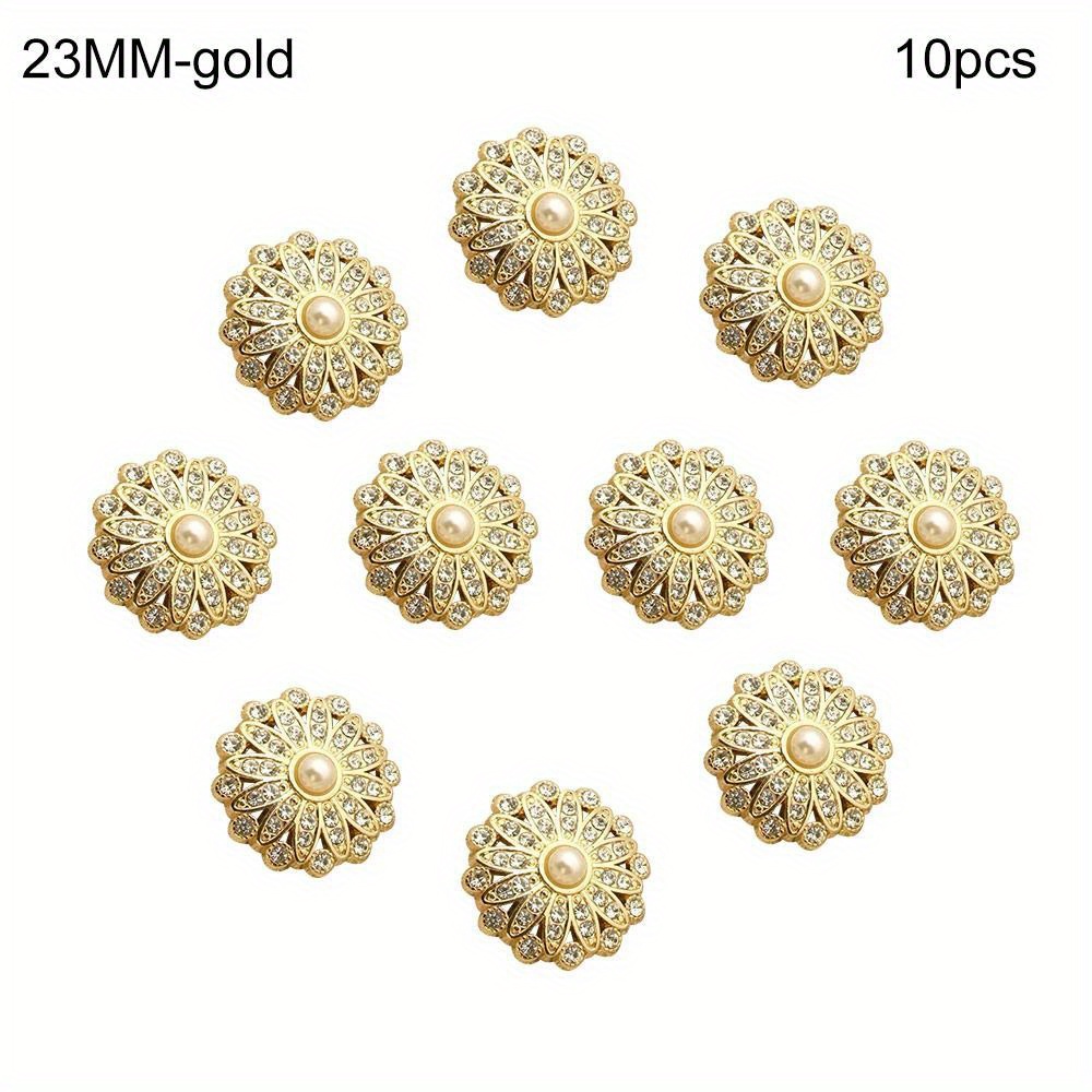 10pcs Luxury Pearl Buttons for Clothing DIY Sewing Material Sewing  Accessories Beautiful Rhinestone Decorative Clothing Buttons