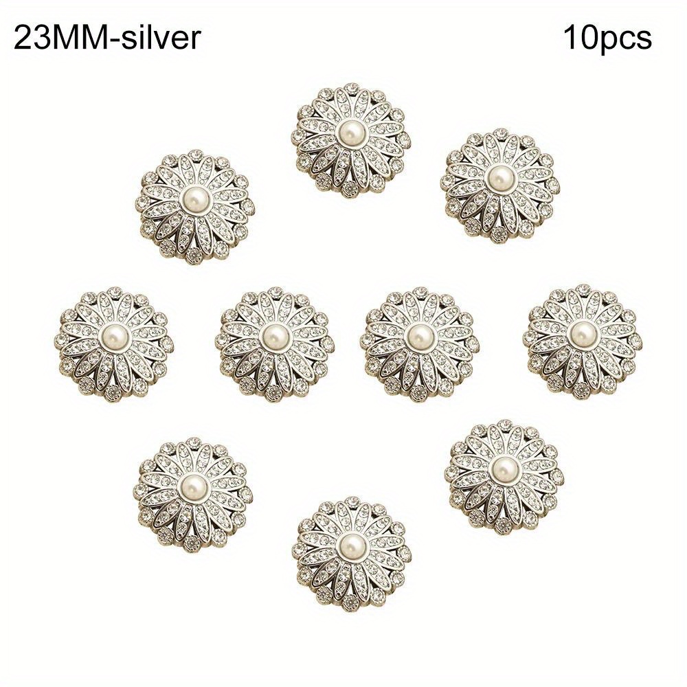 Super Luxury Golden Rhinestone Buttons for Sewing and Needlework Large  Pearl Buttons for Clothing Women DIY