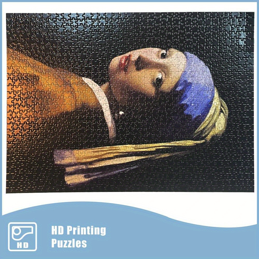 Puzzle Fille à la perle - Johannes Vermeer - Marron - Puzzle - Puzzle 1000  pièces adultes