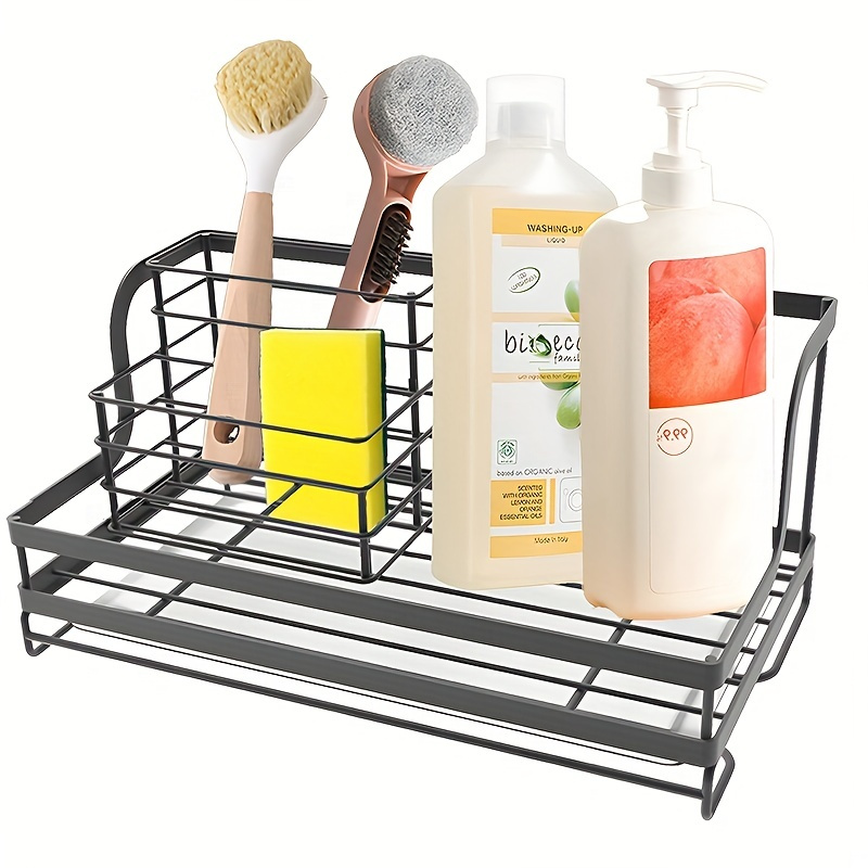 Stainless Steel Sink Storage Shelf Table Top Spong Mop Rag Dishcloth Sink  Draining Bathroom Storage Rack - Temu