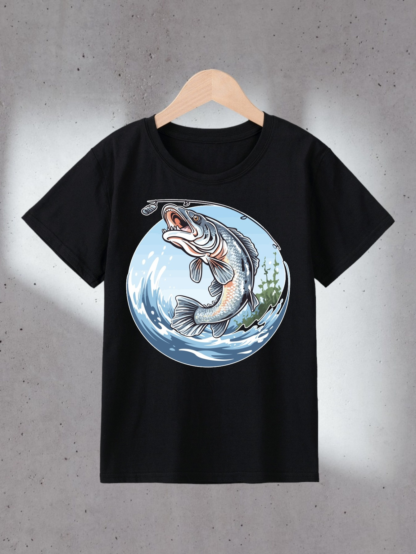 Cool Fish Print Boys Creative T shirt Casual Lightweight - Temu Philippines