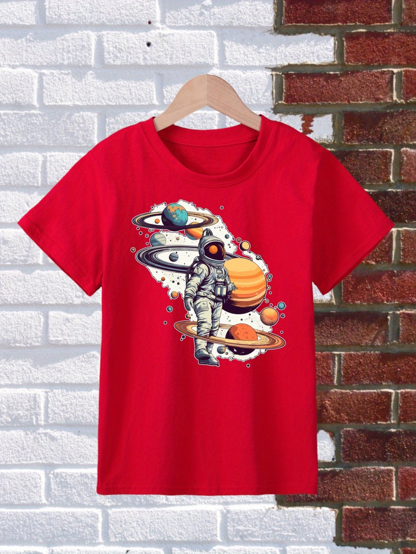 Boy's Astronaut In Galaxy Print Stylish T shirt Clothing - Temu Philippines