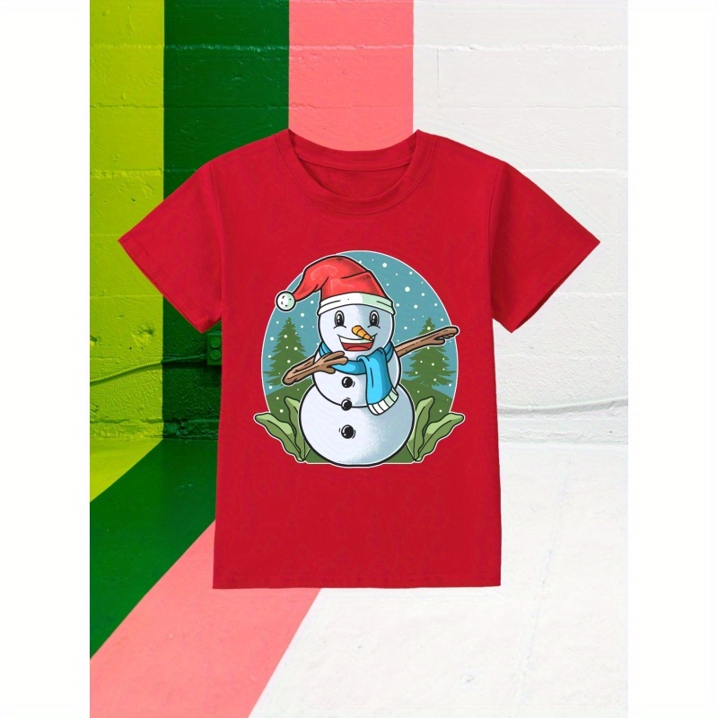 Camiseta Manga Corta Niño Cara Muñeco Nieve Navidad - Temu Chile