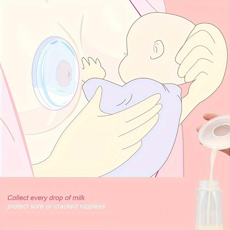  Lictin Colector de leche materna para lactancia materna, 2  almohadillas de silicona para el pecho, taza de lactancia para madres  lactantes, protege los pezones doloridos, suave y reutilizable, con 20  bolsas