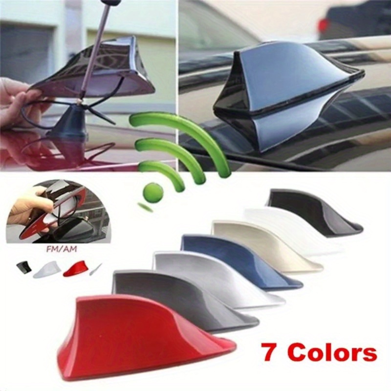 

1pc Universal Shark Fin Roof Car Antenna Radio Fm/am Decorative Signal Antenna External Non Perforated Roof Tail Antenna Modification Non Perforated