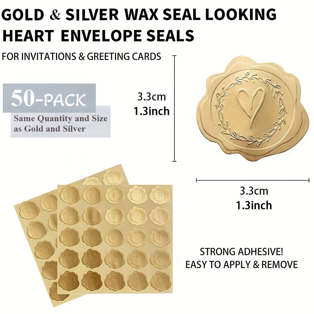 500PCS Gold Envelope Thank You Adhesive Seal Stickers, Embossed