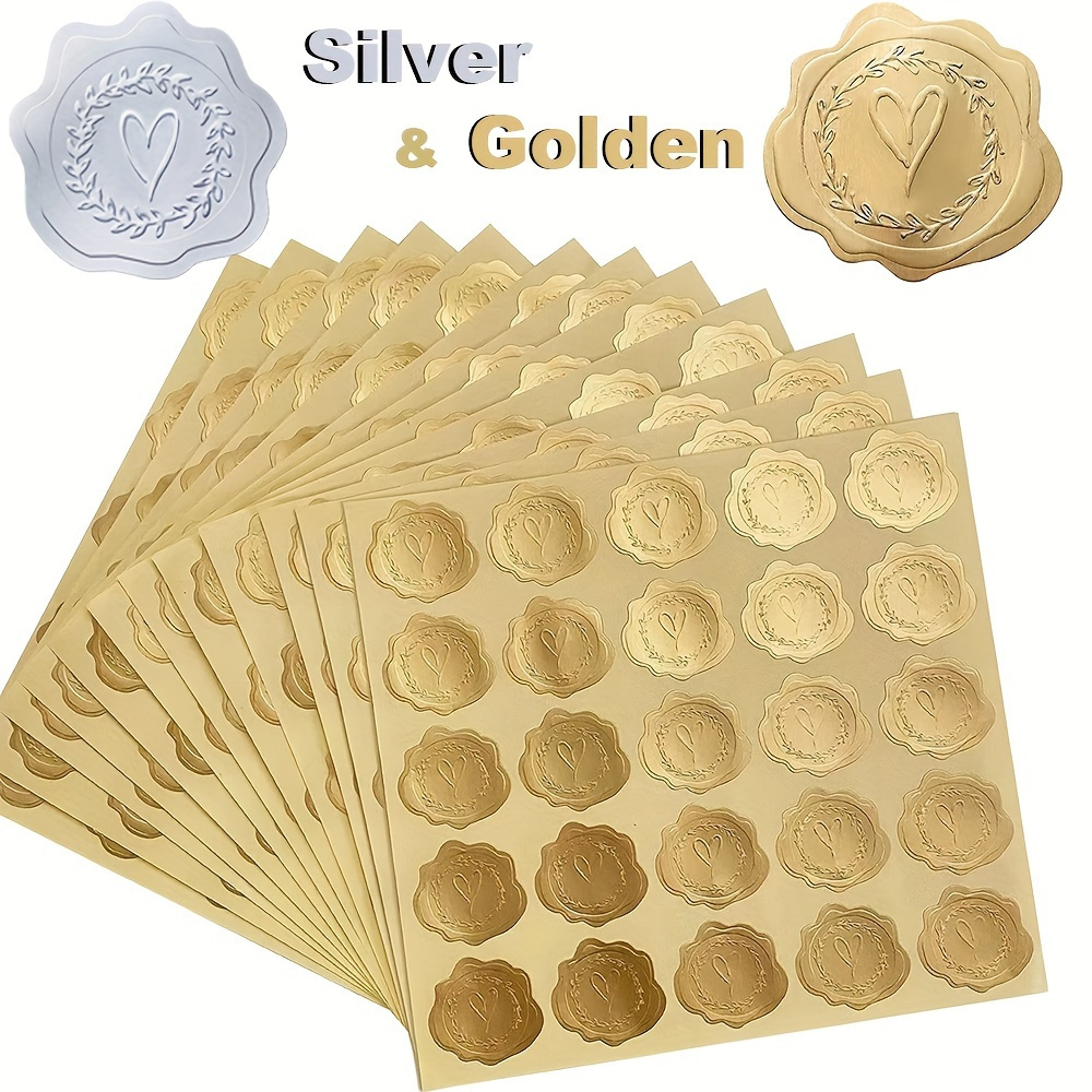 50pcs CLEAR Wedding Stickers Personalised Invitation labels envelope seals  Gold