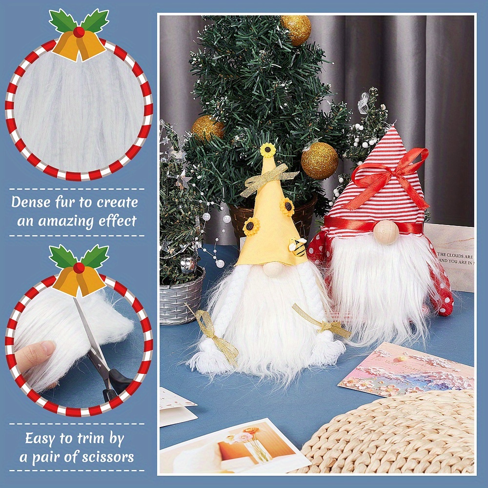 Faux Fur Crafts Supplies, Christmas Gnomes Beards