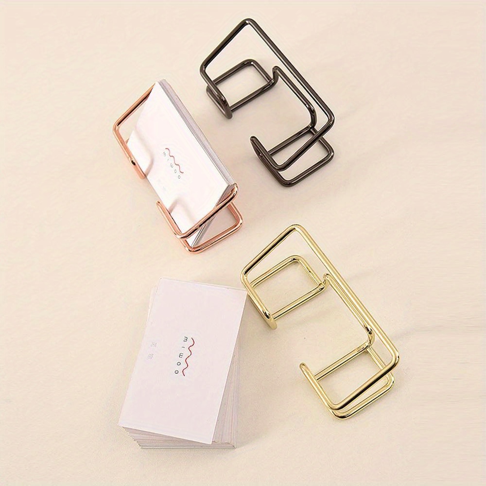 1pc Creative Metal Card Holders Note Office Display Desk Business