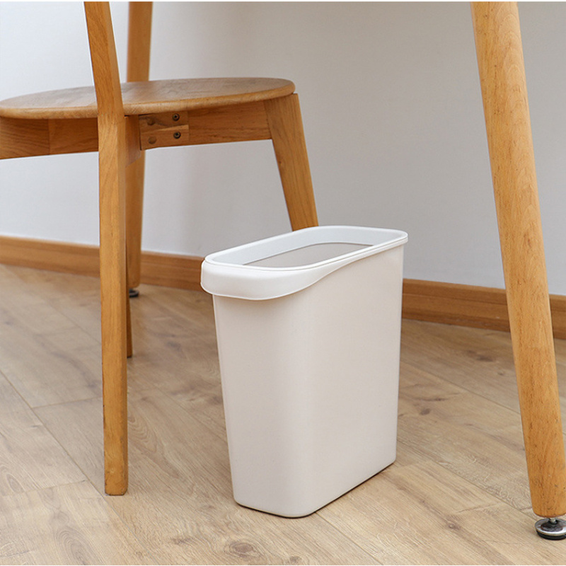 Slim Trash Can, Trash Bin, Toilet Garbage Can With Pressure Ring