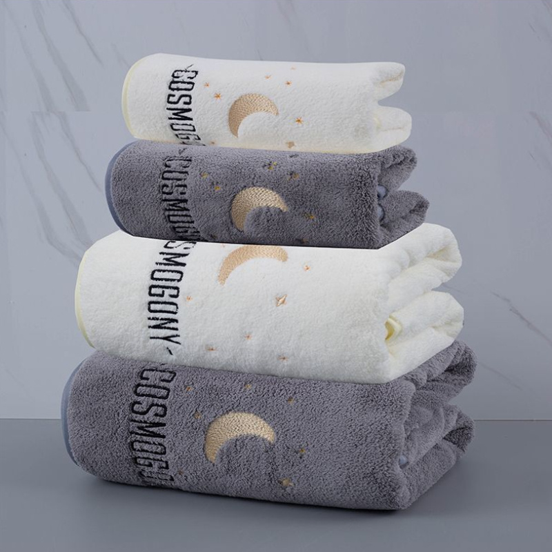 Soft Cotton Embroidered Hand Towel And Bath Towel Set - Temu