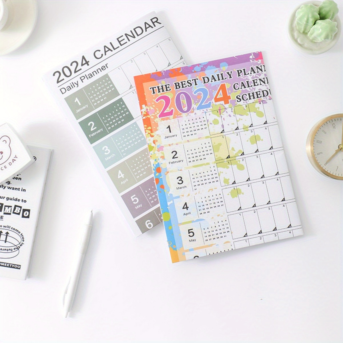 Planner calendar for 2024. Wall organizer, yearly template. One