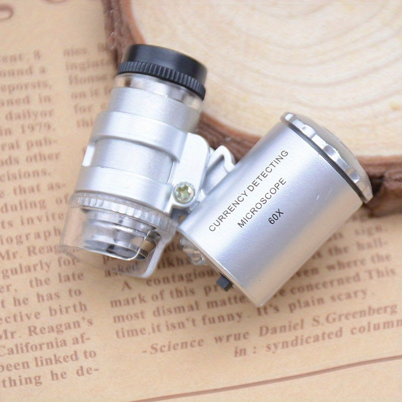 Mini Microscope Lumineux 160X 200X avec Loupe Lumière Portable