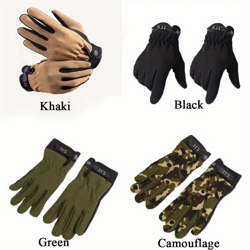 1pair Warm Five Finger Mens Gloves For Outdoor Sports And Riding